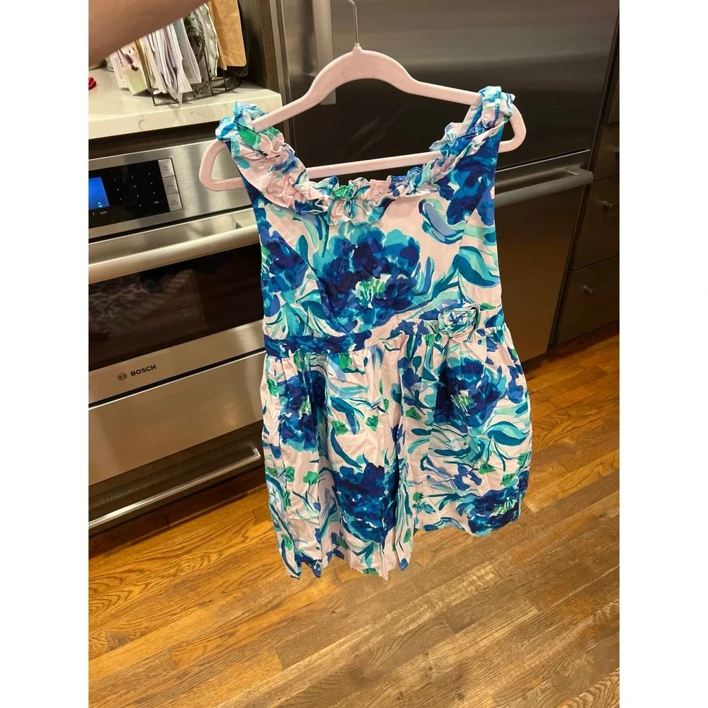 Lilly Pulitzer Girls Size 10‎ Georgina Dress Pink Tropics Floral Party Colorful